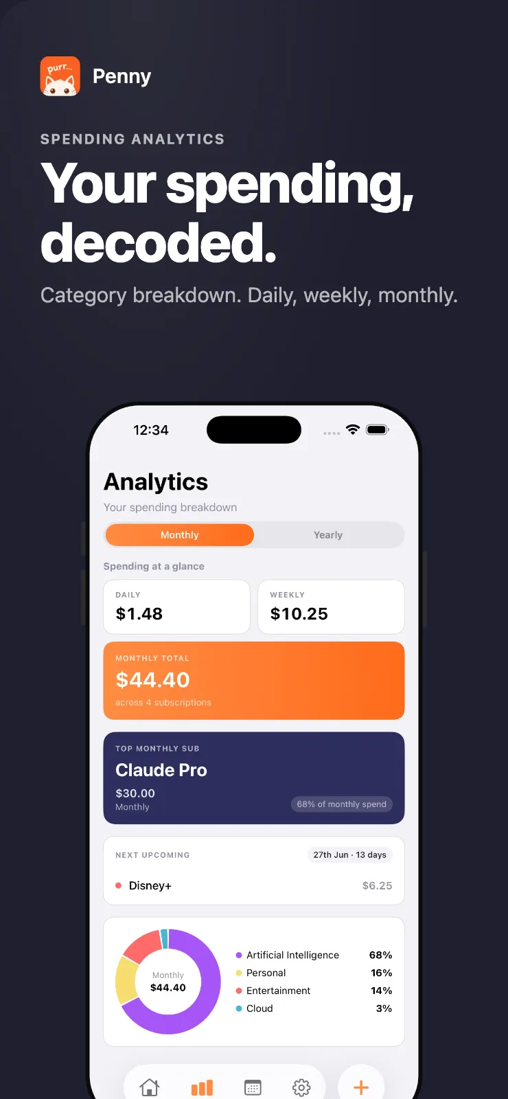 Penny: Subscription Tracker screenshot 2