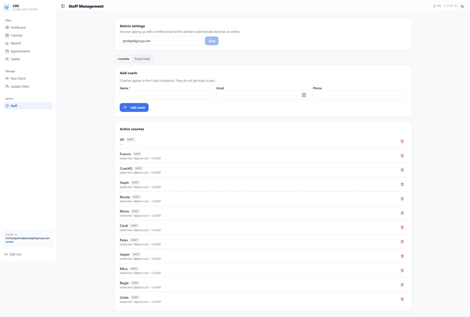 Client appointment System screenshot 2