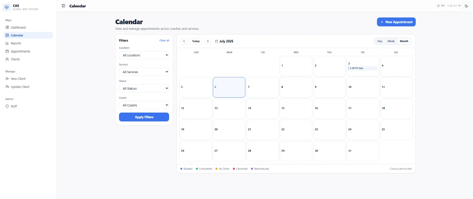 Client appointment System screenshot 1