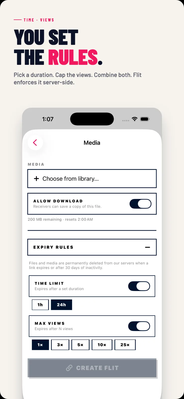 Flit - Expiring Shares screenshot 2