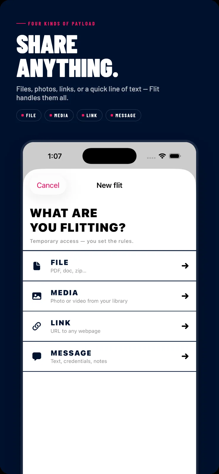 Flit - Expiring Shares screenshot 1