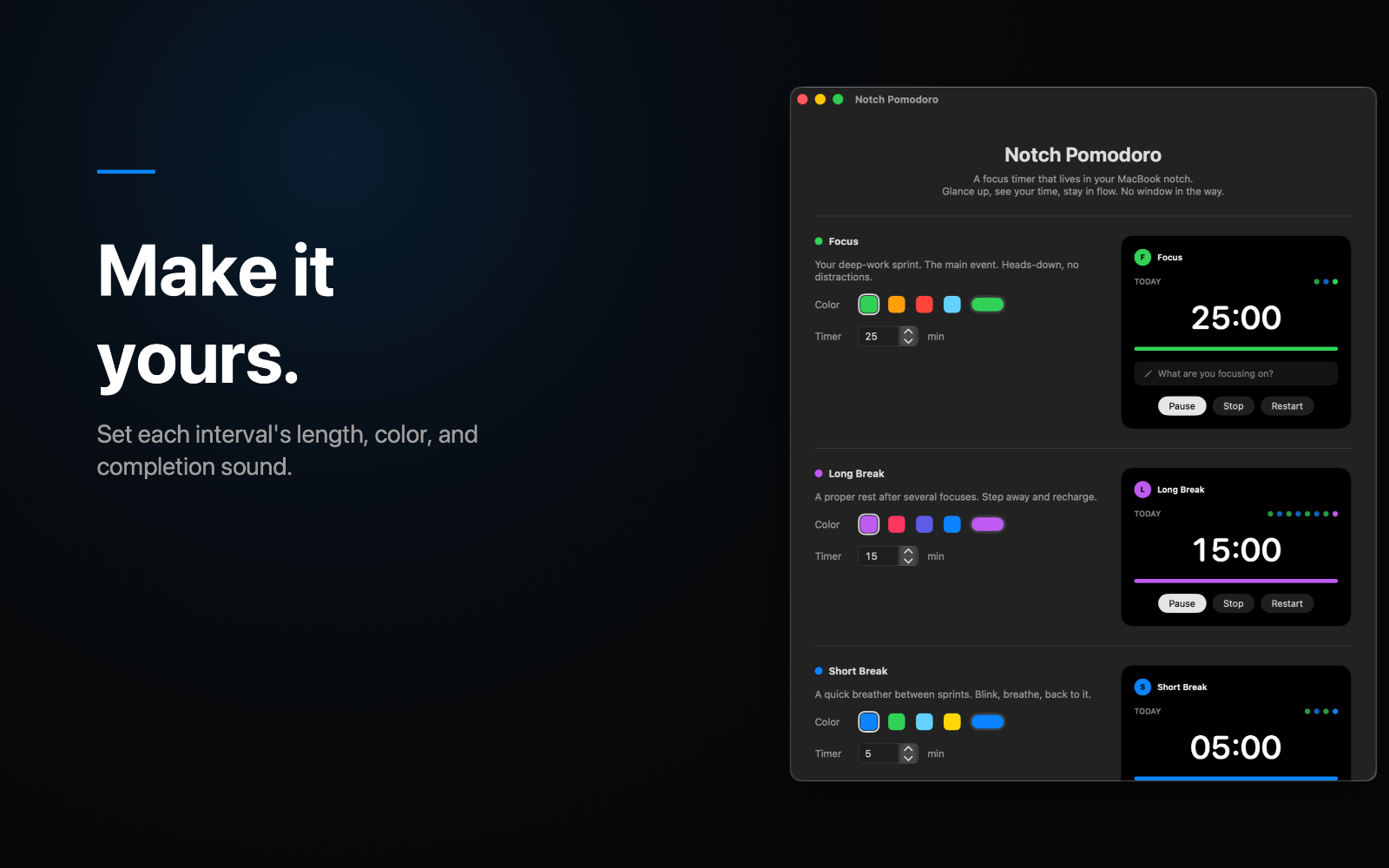 Notch Pomodoro screenshot 2