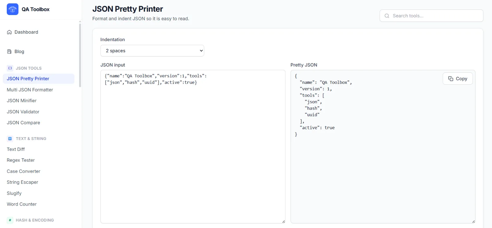 QA Toolbox screenshot 2