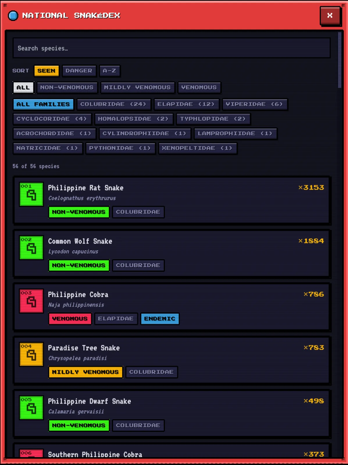 SnakeDex screenshot 2