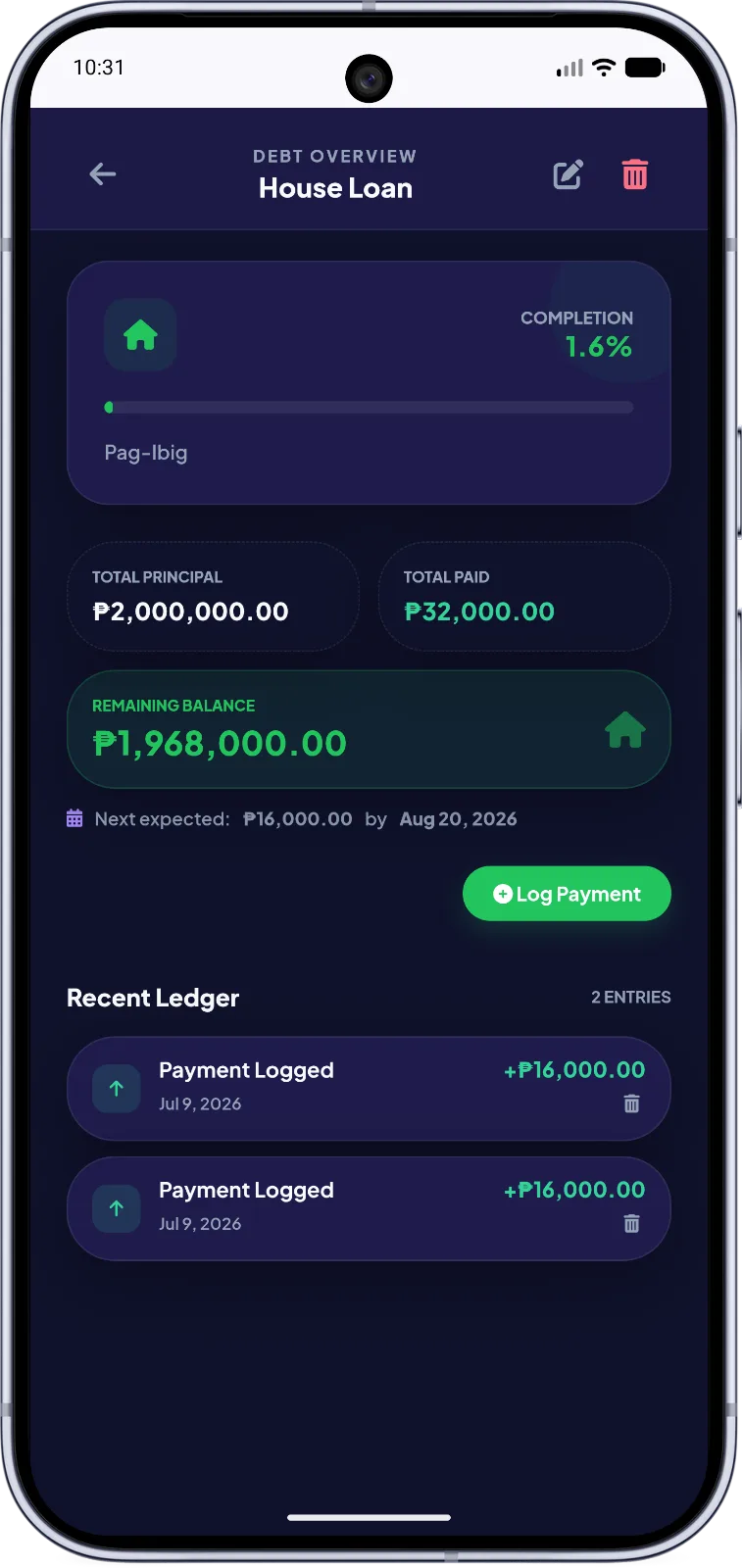 Payoffs Tracker screenshot 2
