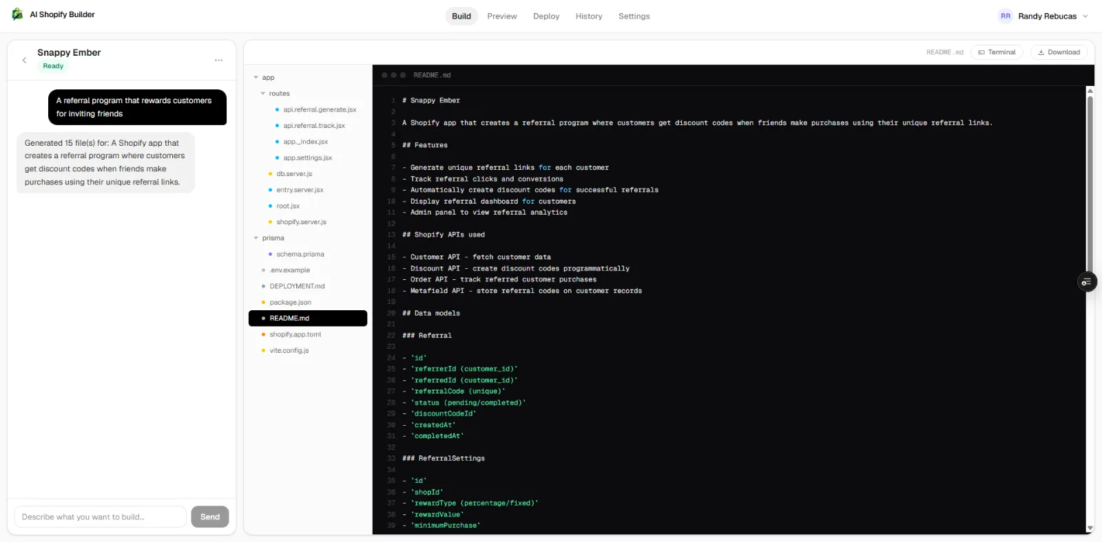 AI Shopify Builder screenshot 1