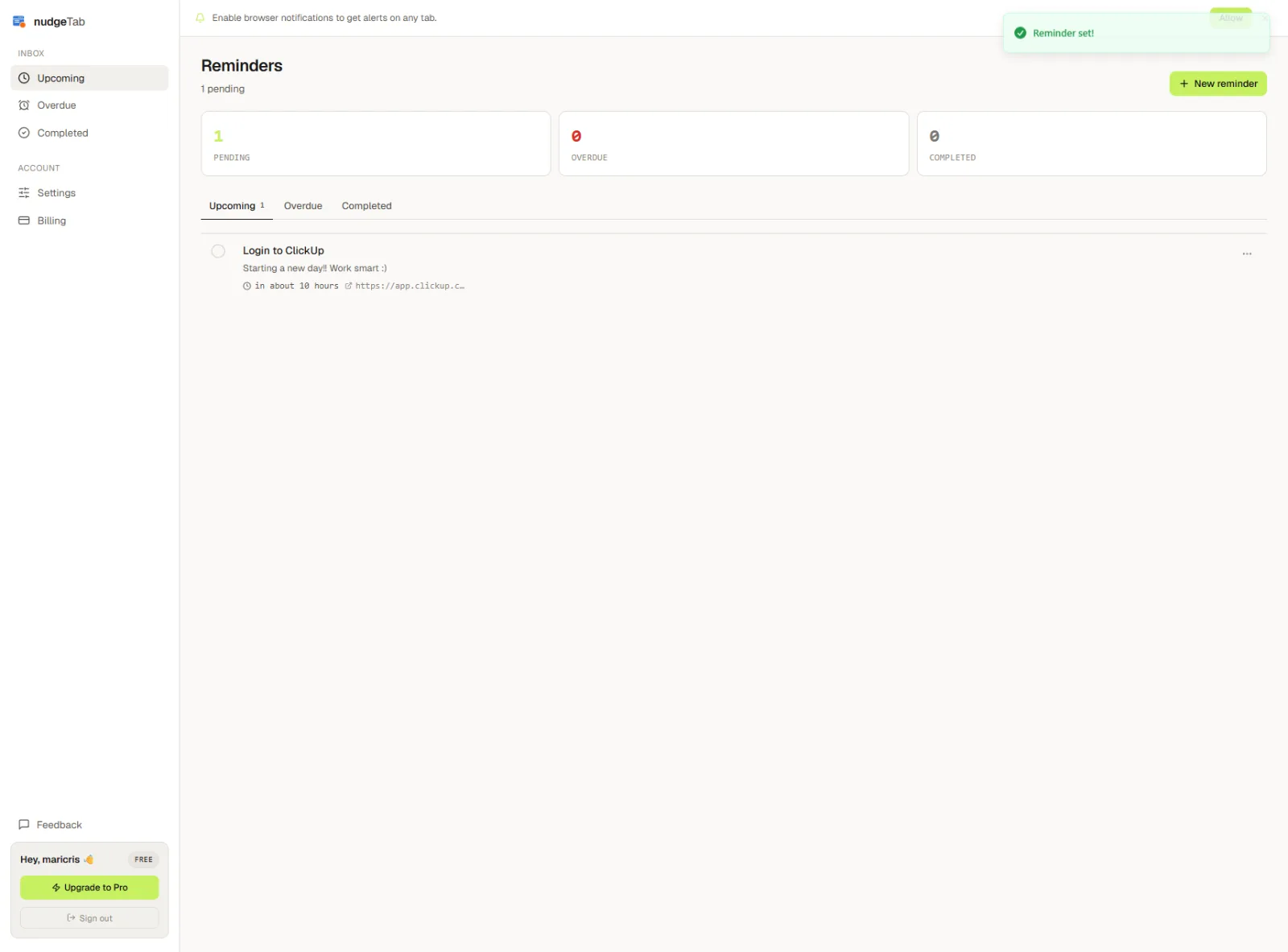 nudgeTab screenshot 3