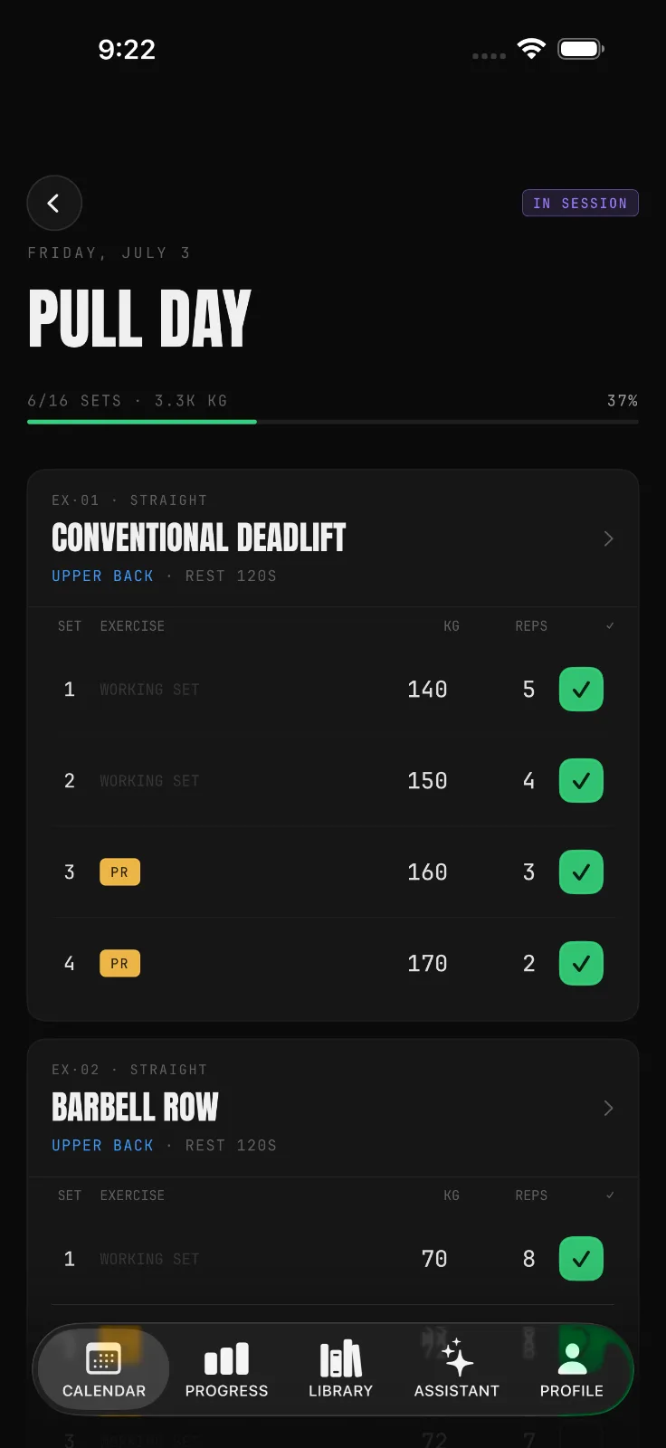 Unrack: Workout Tracker screenshot 1