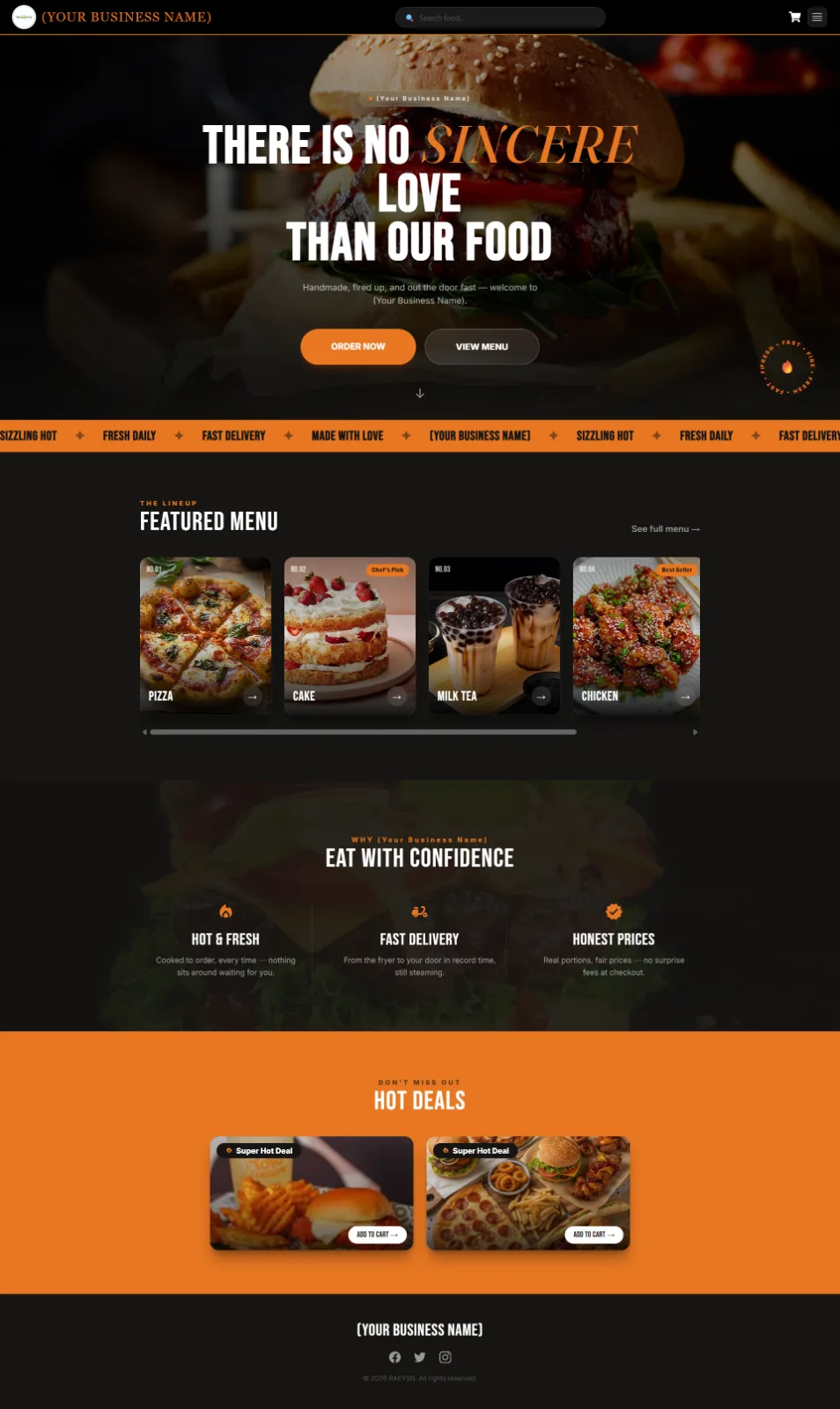 RAESYN – Full-Stack Food Ordering Platform screenshot 1
