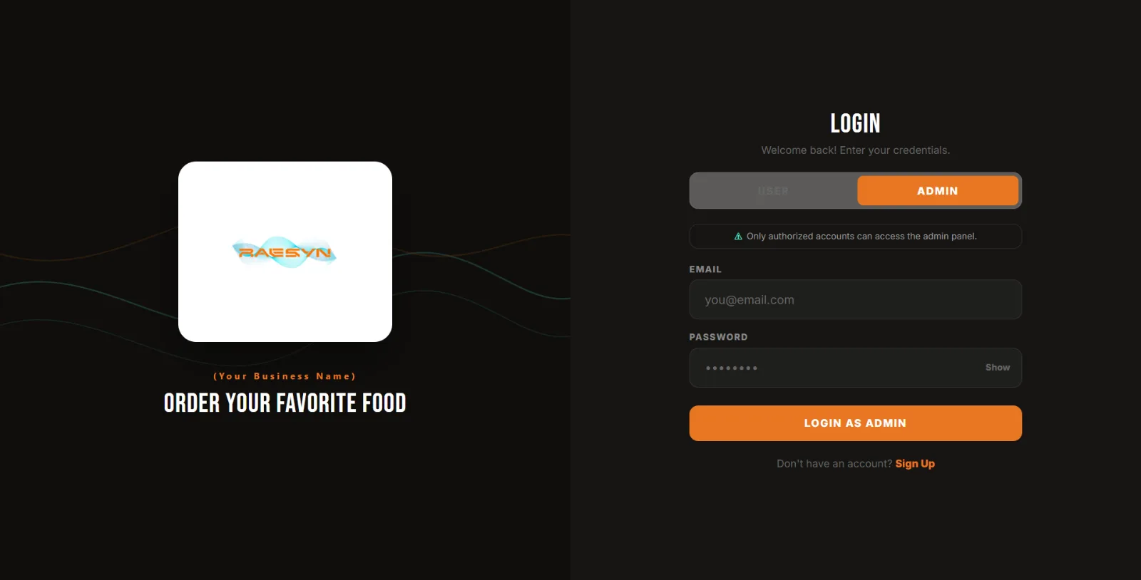 RAESYN – Full-Stack Food Ordering Platform screenshot 2