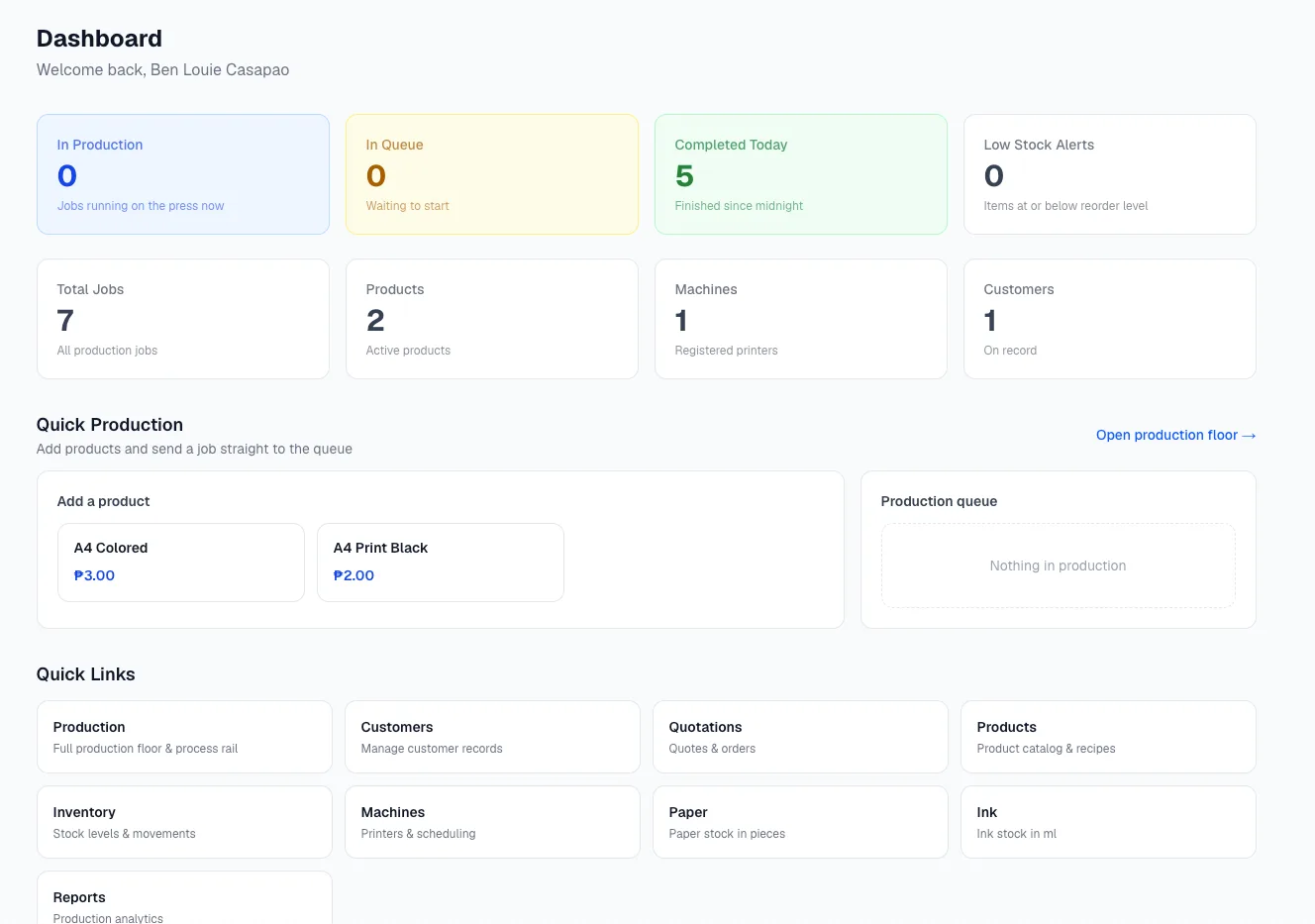Print ERP screenshot 1