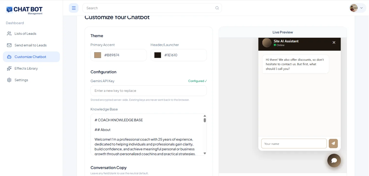 SV Super Chatbot screenshot 2