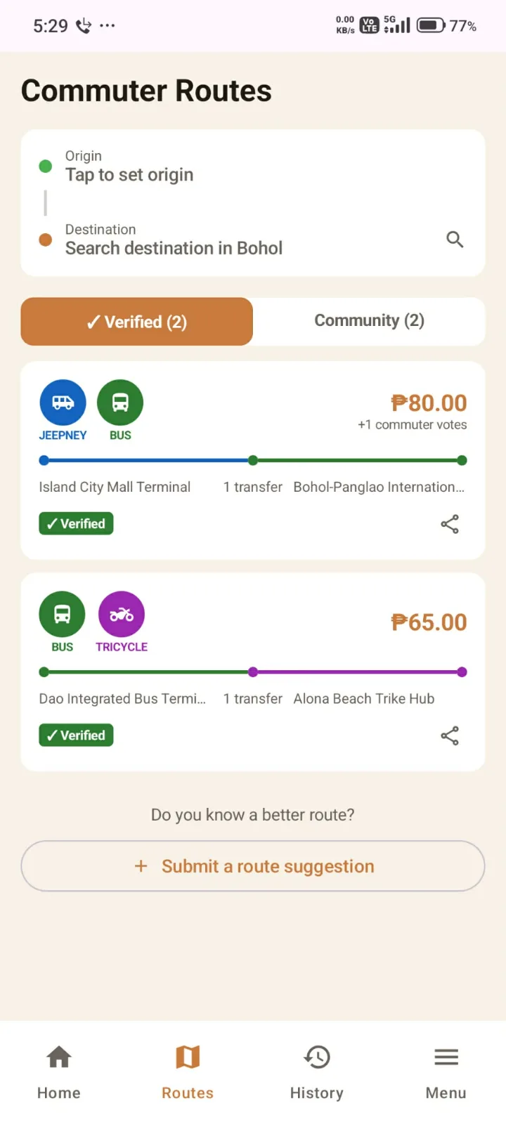 Boholride App screenshot 2