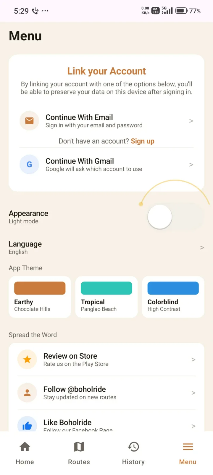 Boholride App screenshot 1
