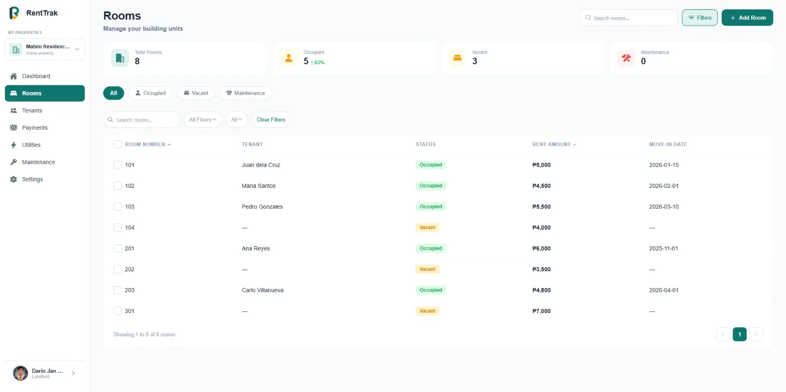 Rent Trak screenshot 1