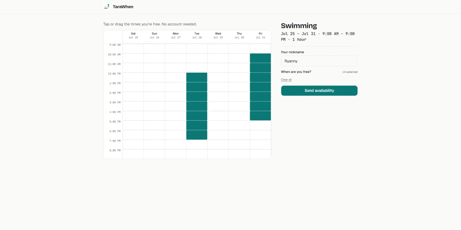 TaraWhen screenshot 3