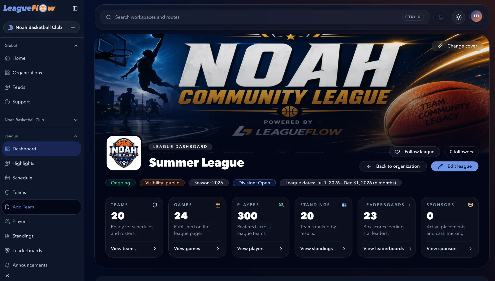 LeagueFlow screenshot 1