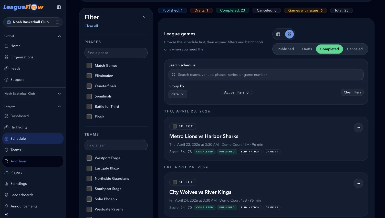 LeagueFlow screenshot 3