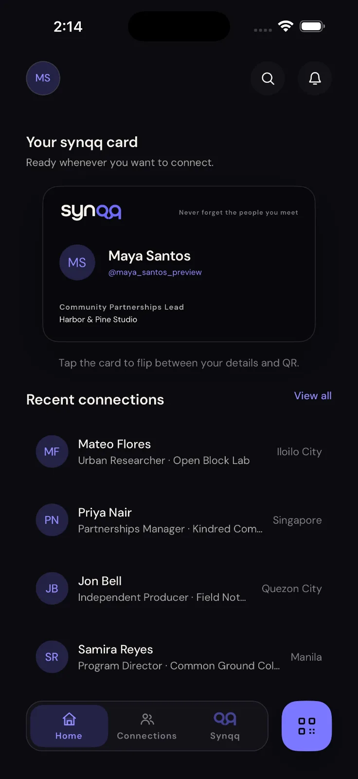 Synqq - Stay Connected screenshot 1