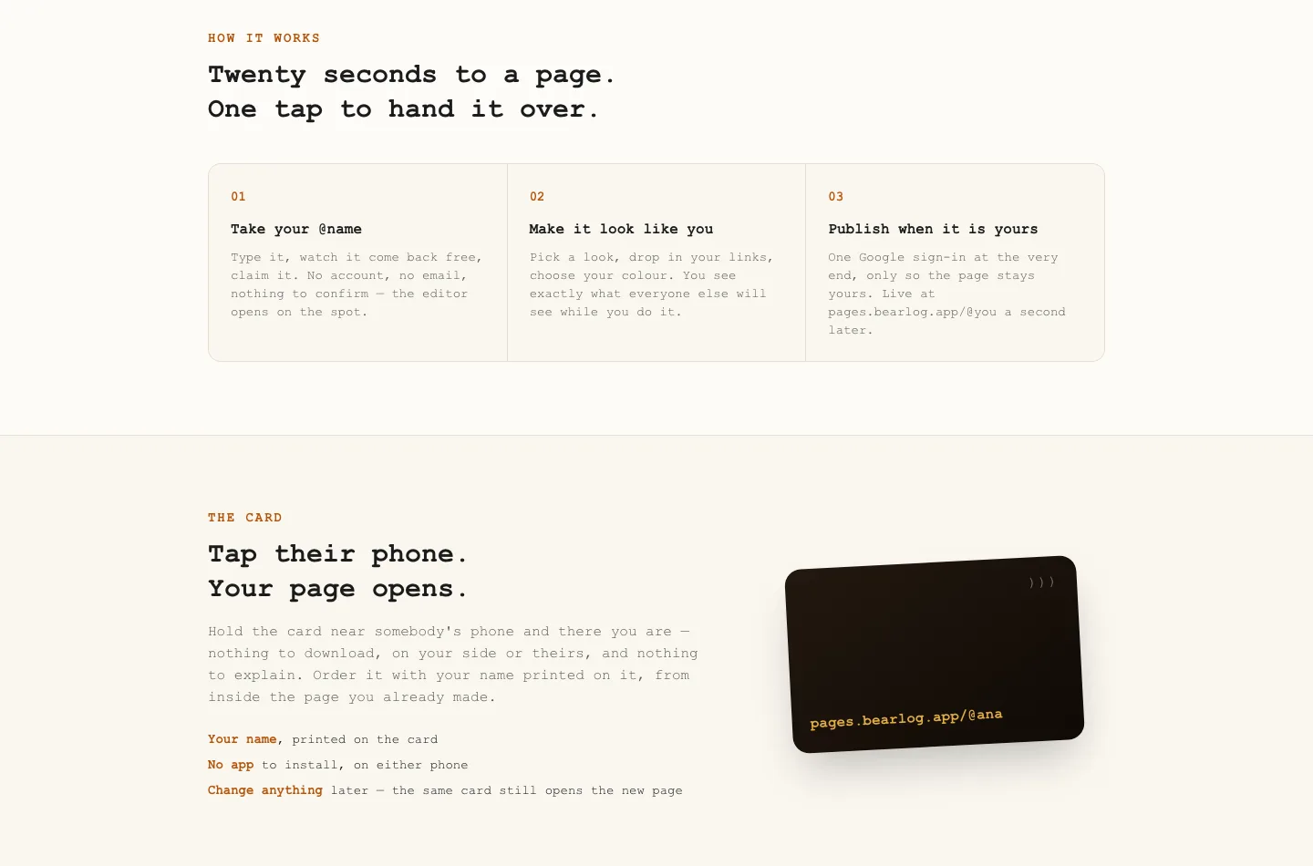 bearlog Pages screenshot 1