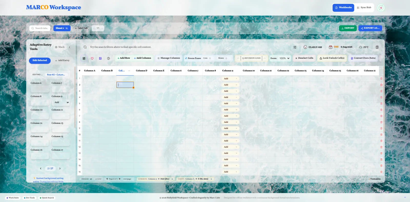 MarCO Workspace screenshot 1