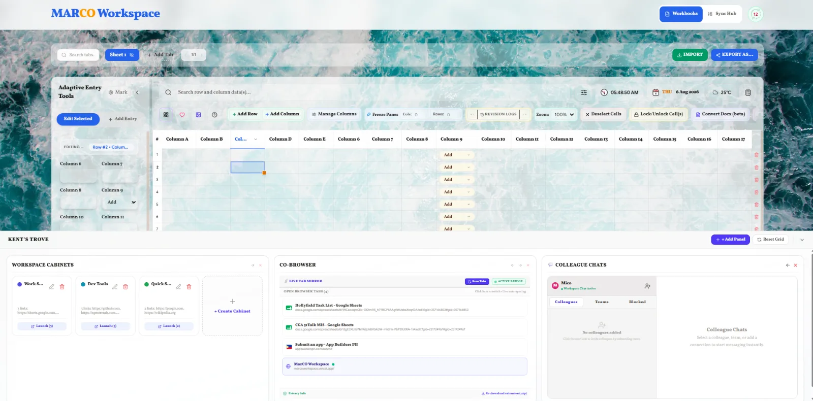 MarCO Workspace screenshot 2
