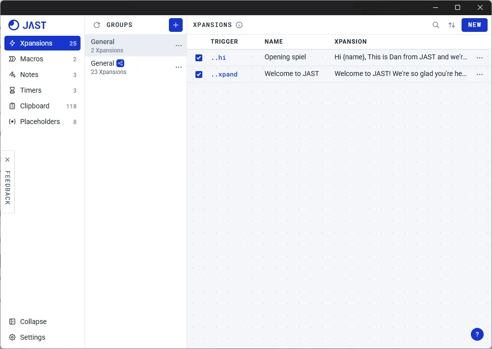 JAST screenshot 1