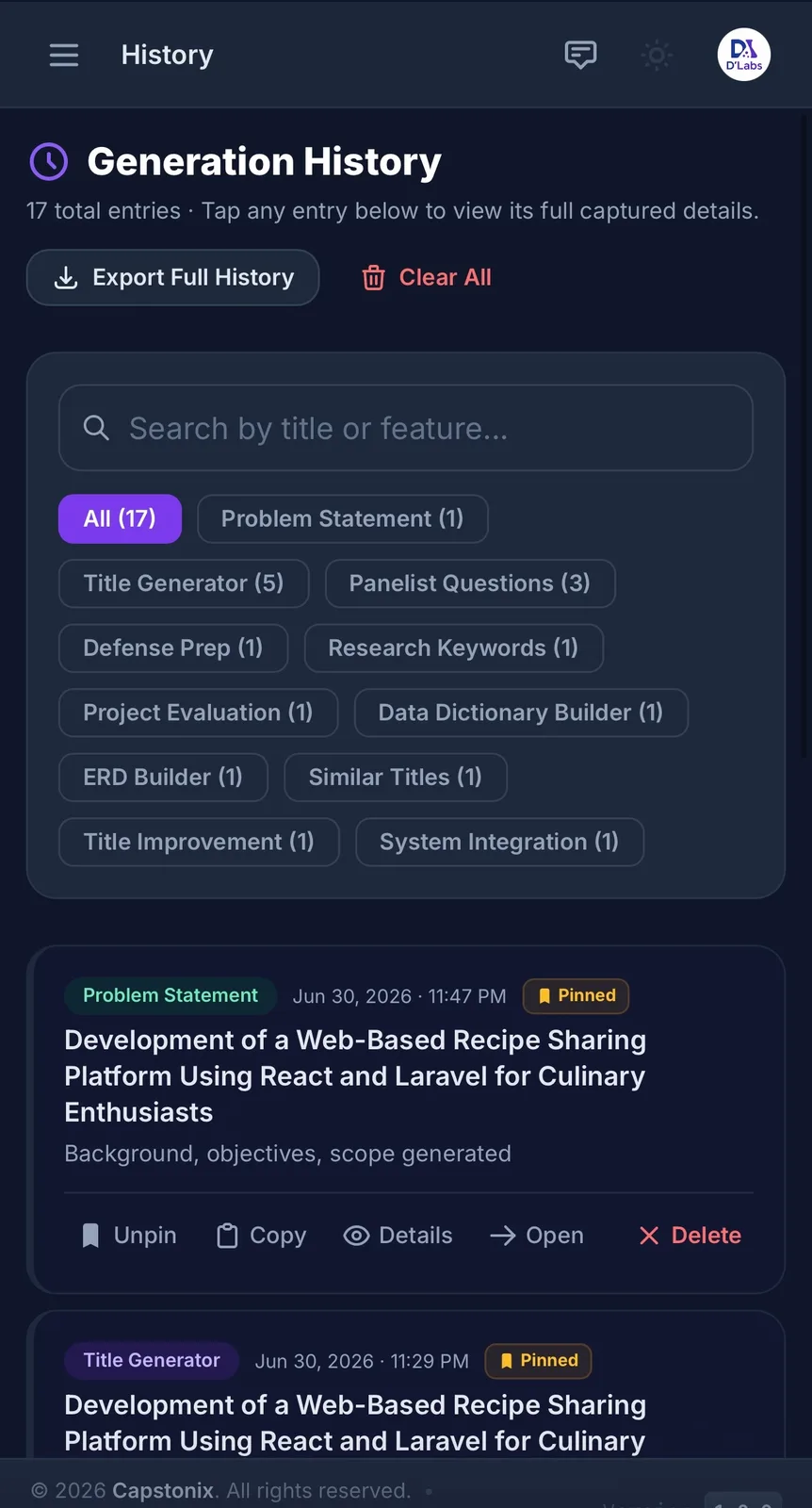 Capstonix screenshot 2