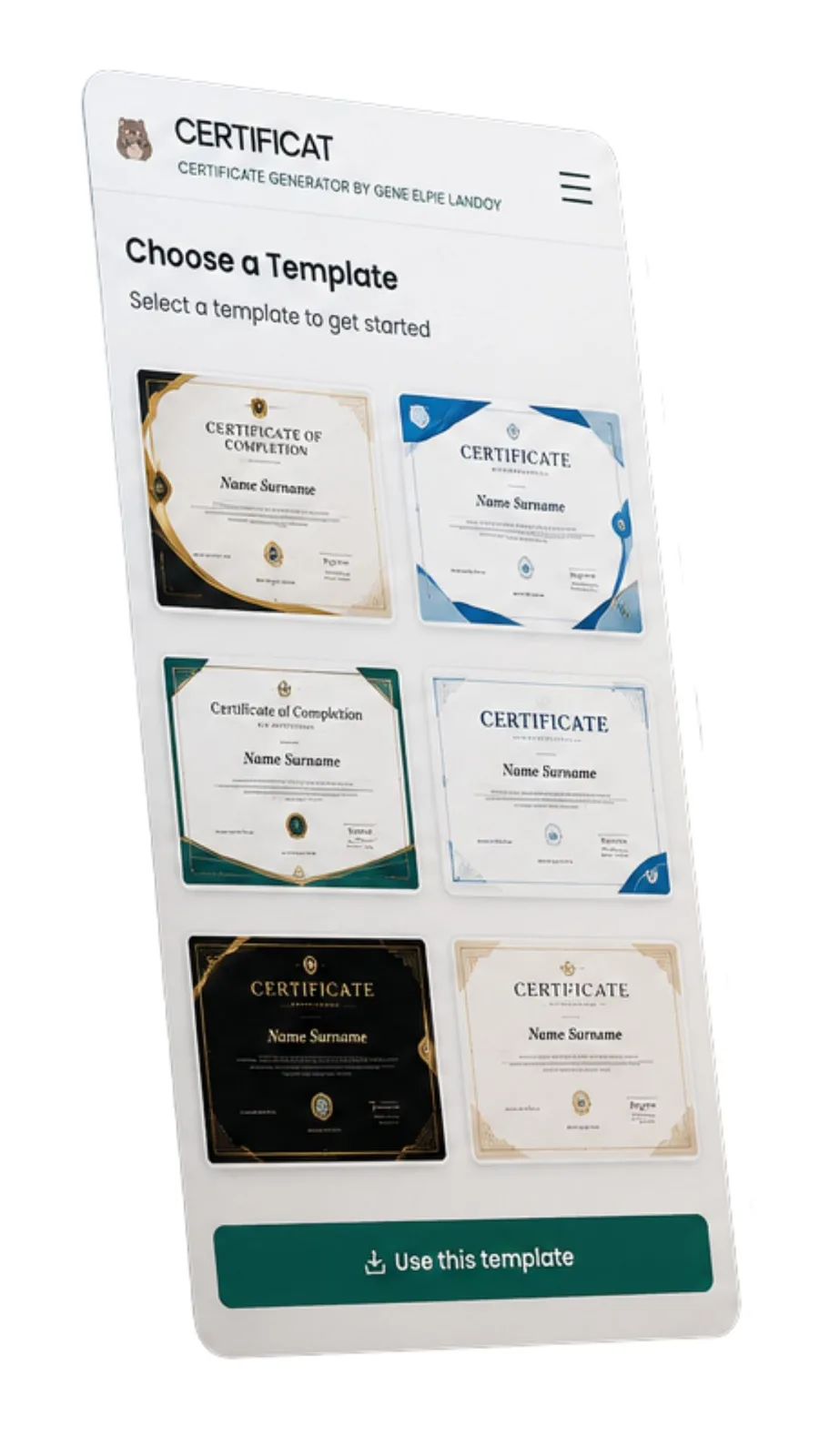 CertifCat screenshot 2