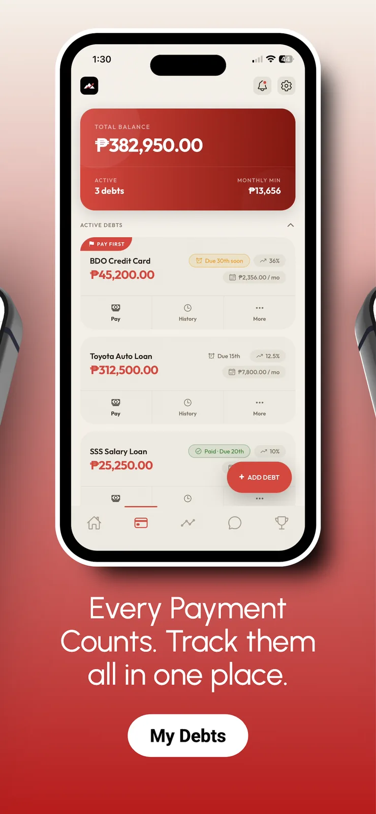 Climb - Debt Tracker screenshot 2