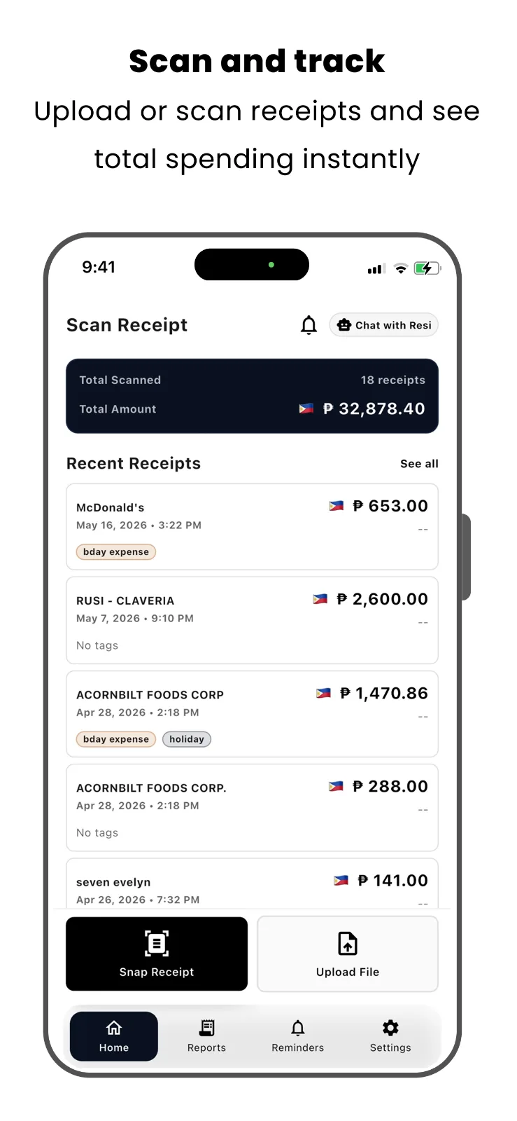 EasyReceipt Scanner screenshot 1