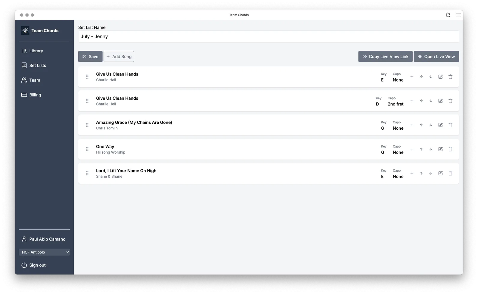 Team Chords screenshot 3