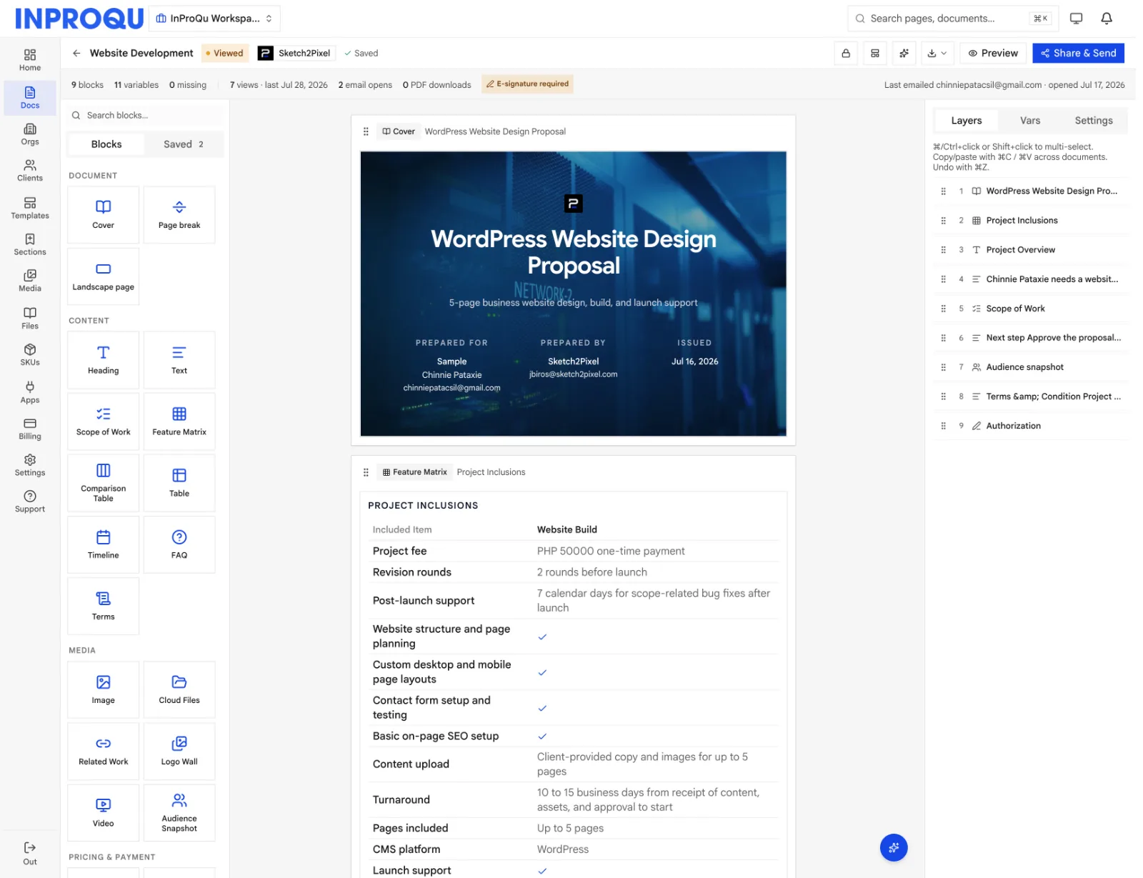 InProQu · Proposal and Quotation Software screenshot 2