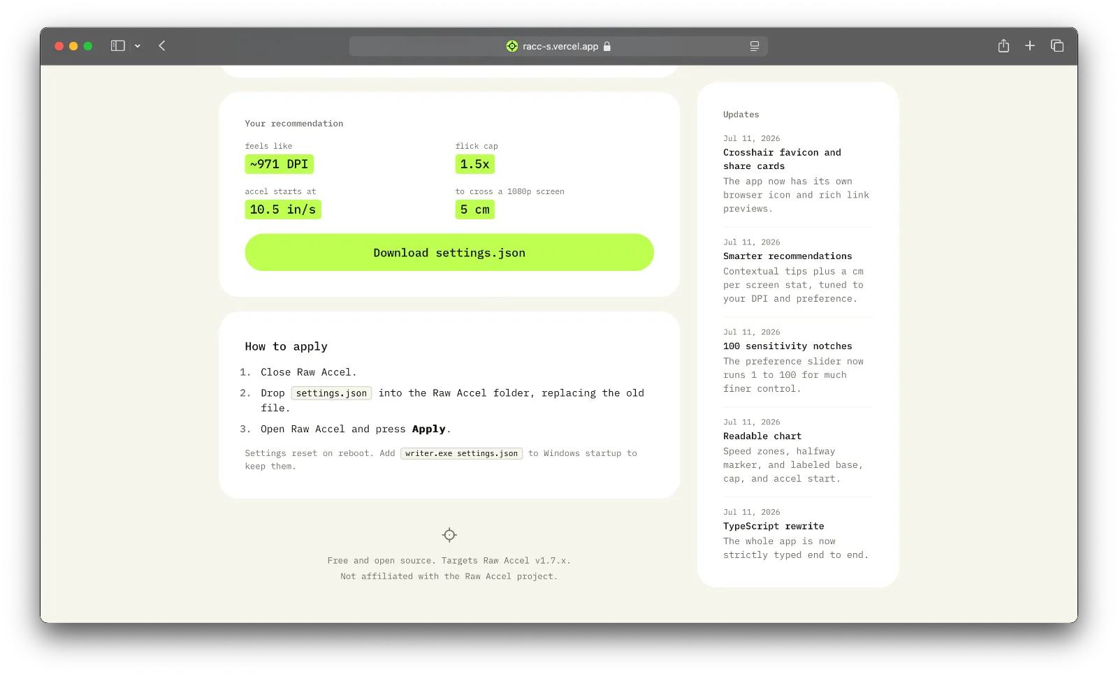 Raw Accel Easy Config screenshot 4