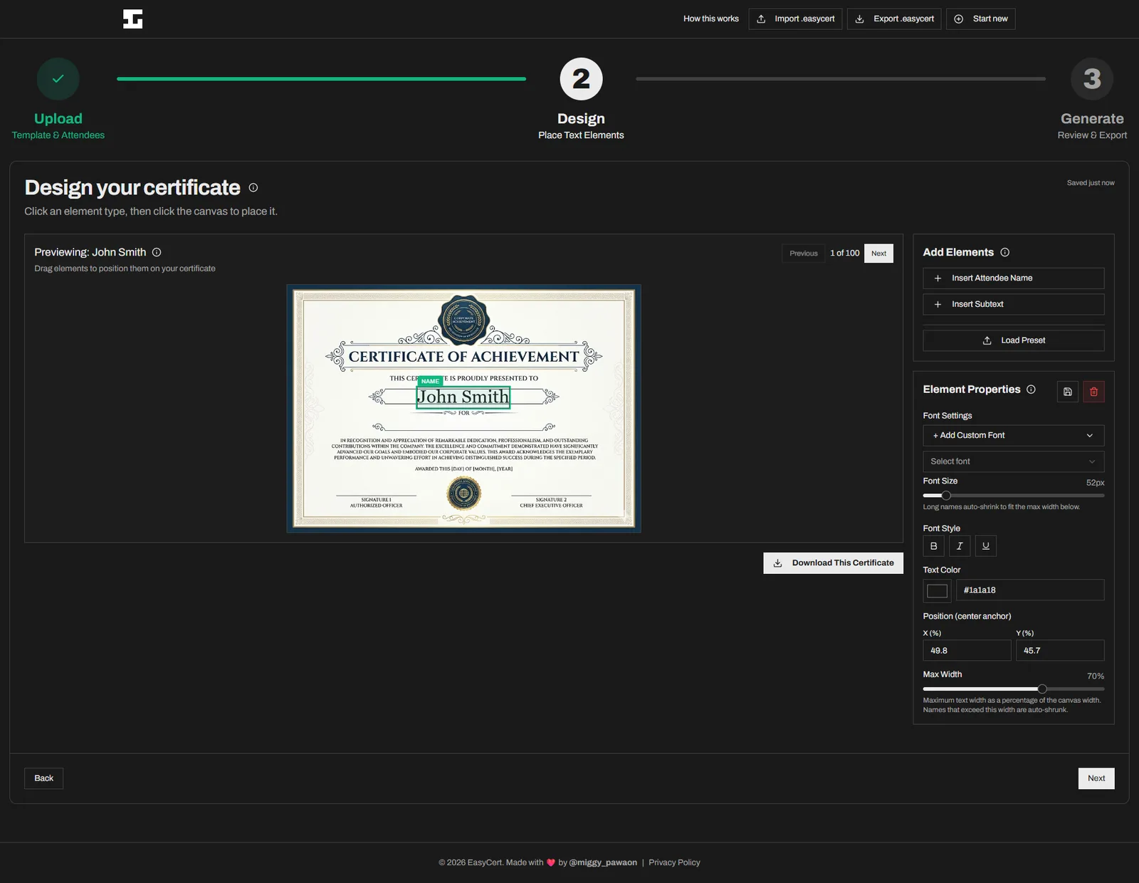 EasyCert screenshot 2