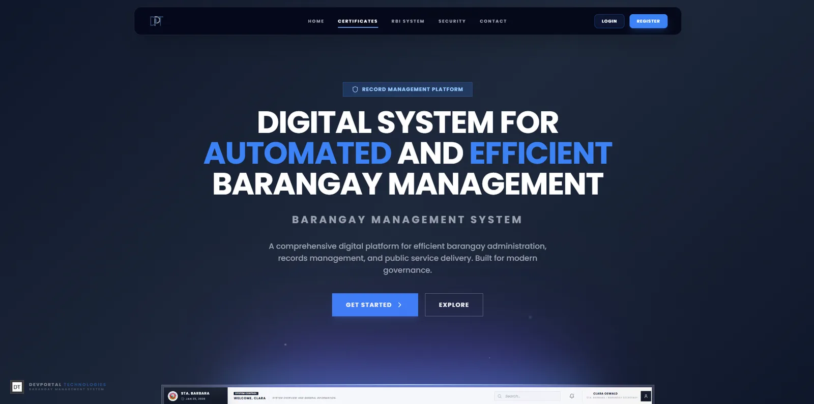 Barangay Management System screenshot 1