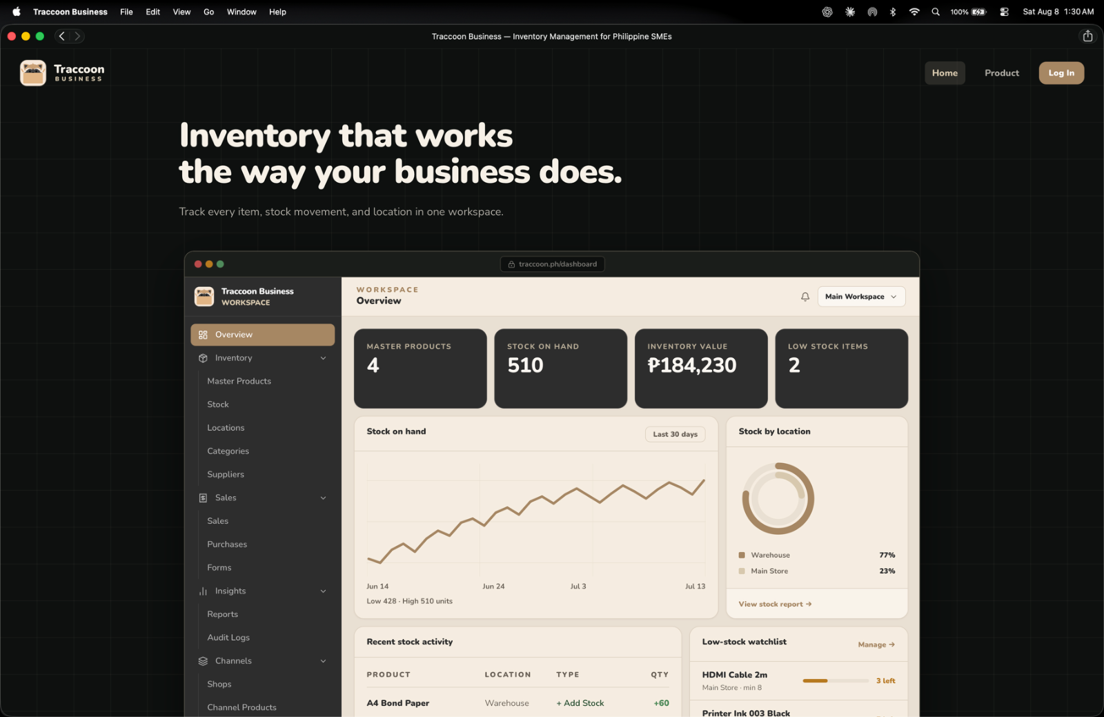 Traccoon - Business screenshot 1