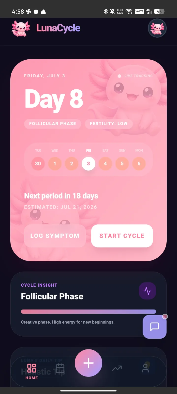 LunaCycle screenshot 1