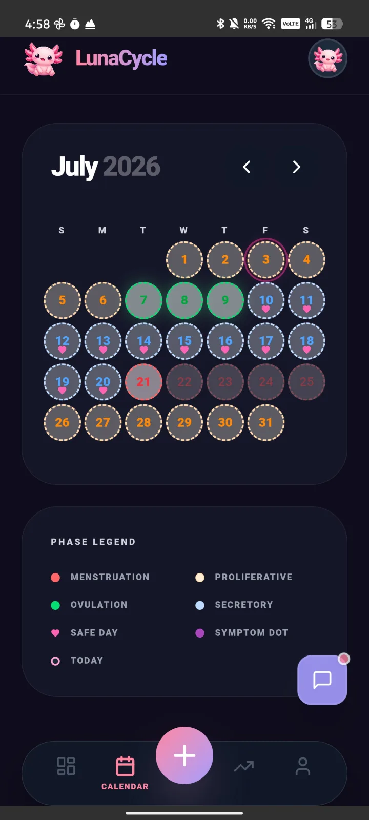 LunaCycle screenshot 2