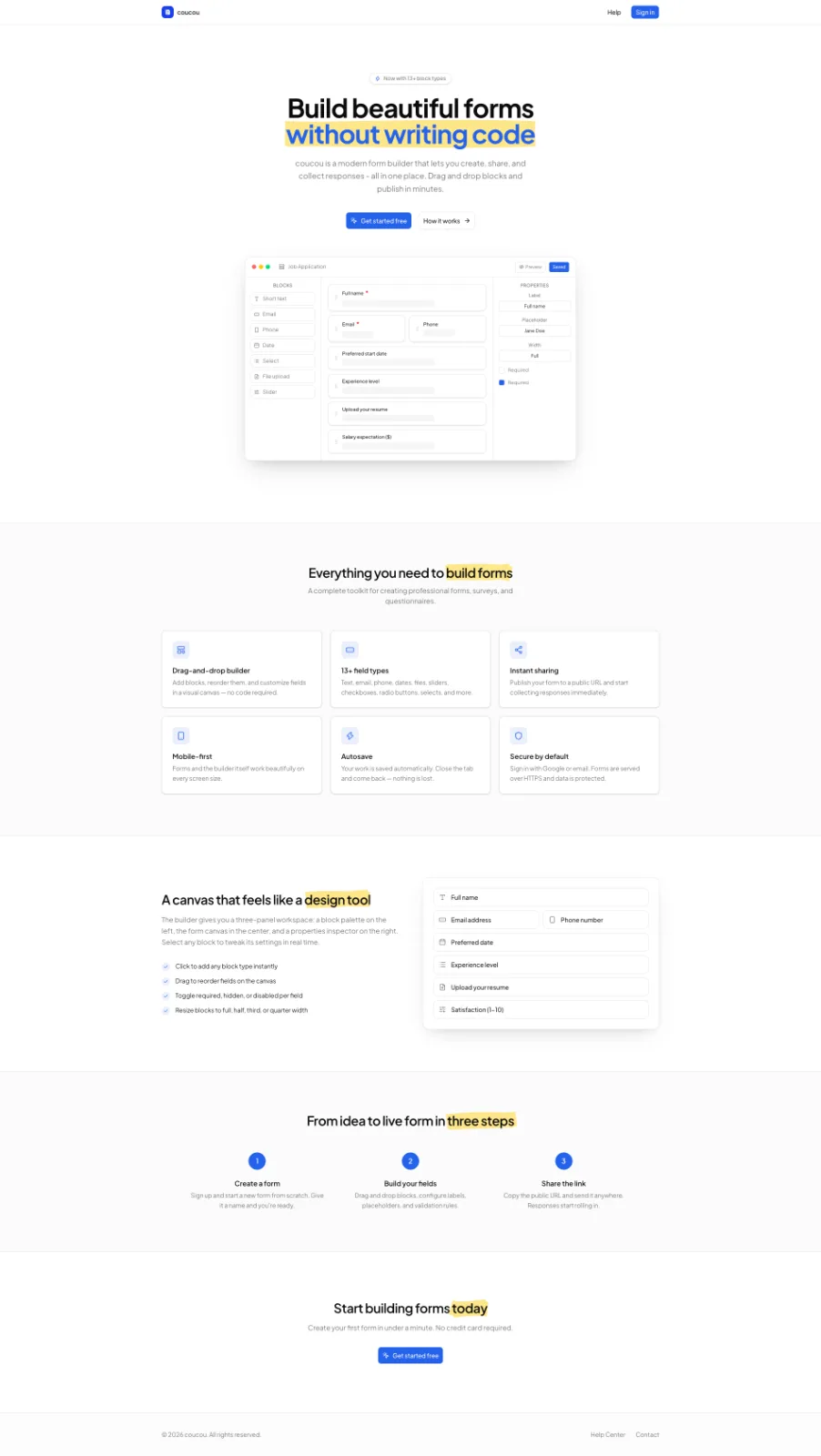 coucou - form builder screenshot 1