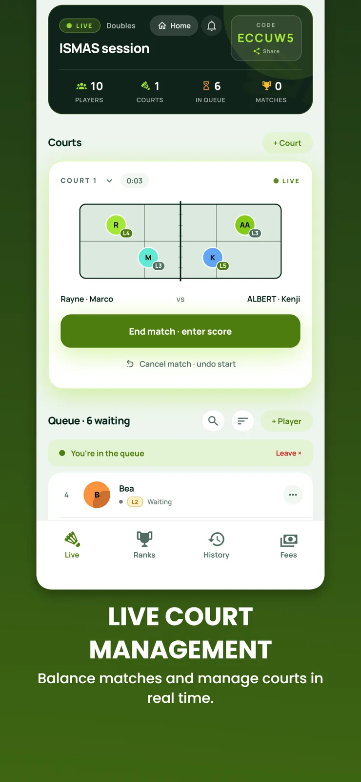 PaQueueKa: Court Queue screenshot 2