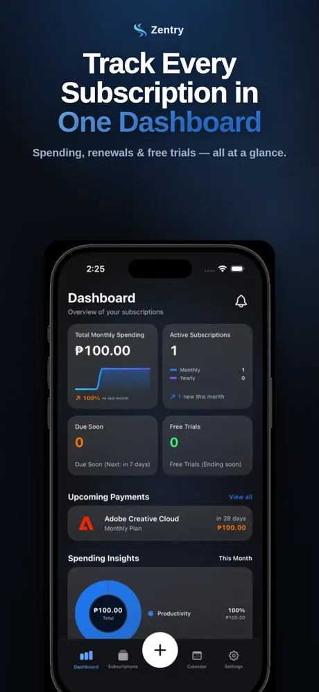 Zentry: Subscription Tracker screenshot 4