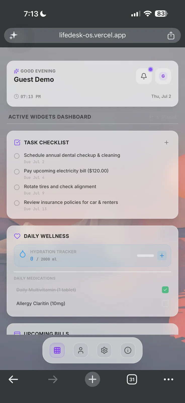 LifeDeskOS screenshot 3