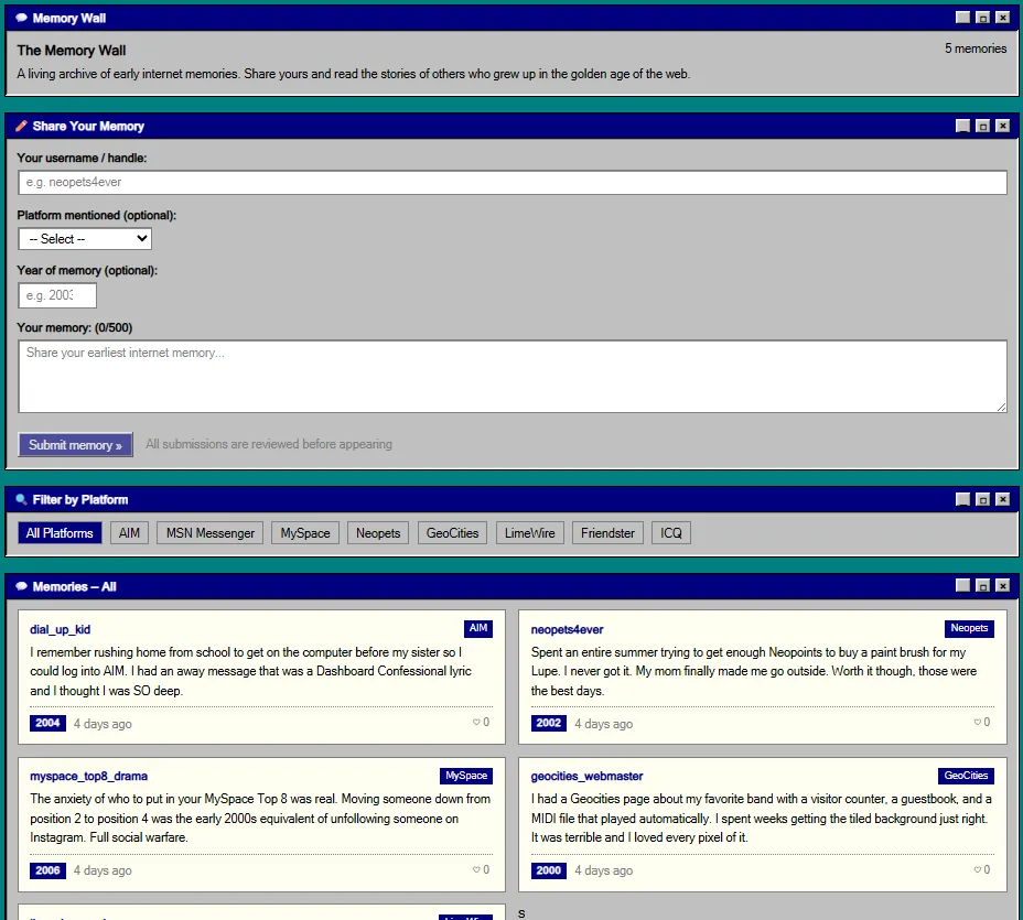 Oldweb Diary screenshot 4