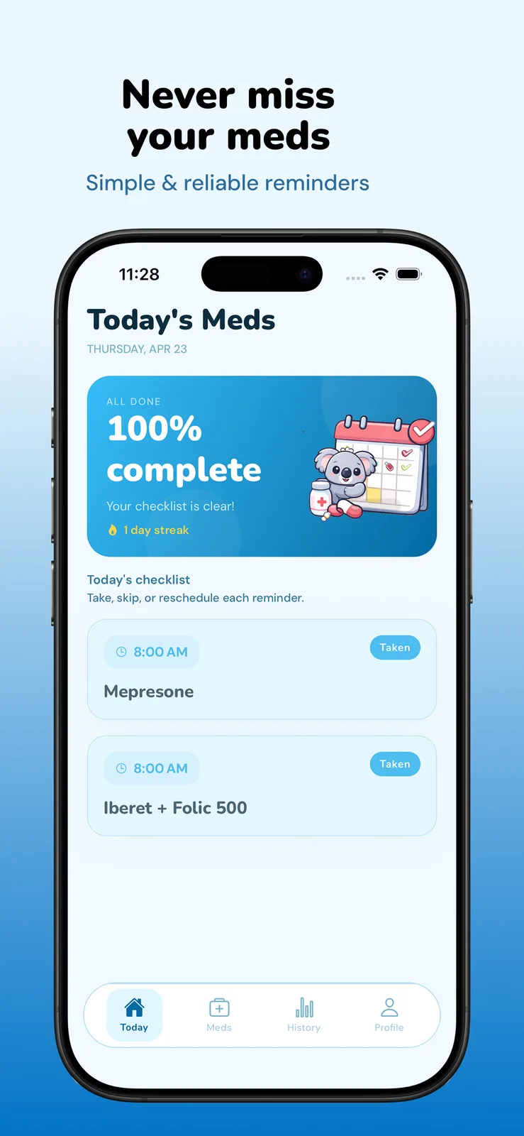 Pillie – Medication Reminder screenshot 1