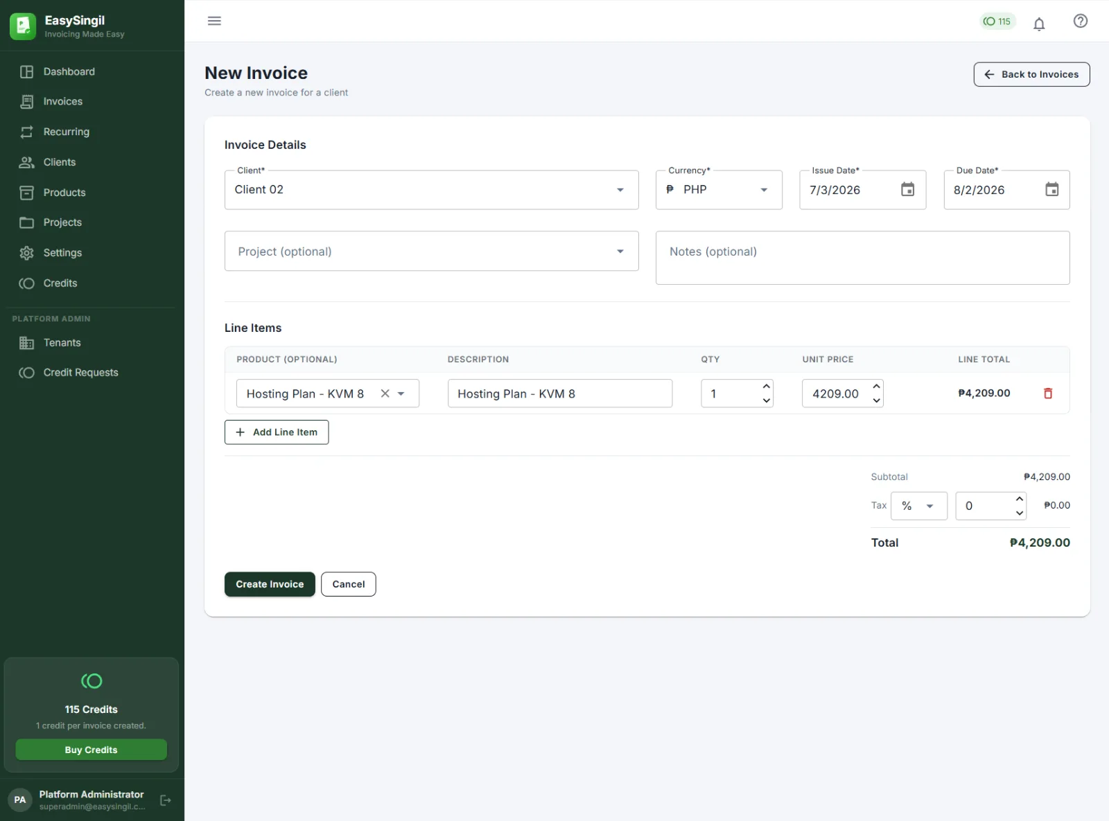 EasySingil screenshot 2