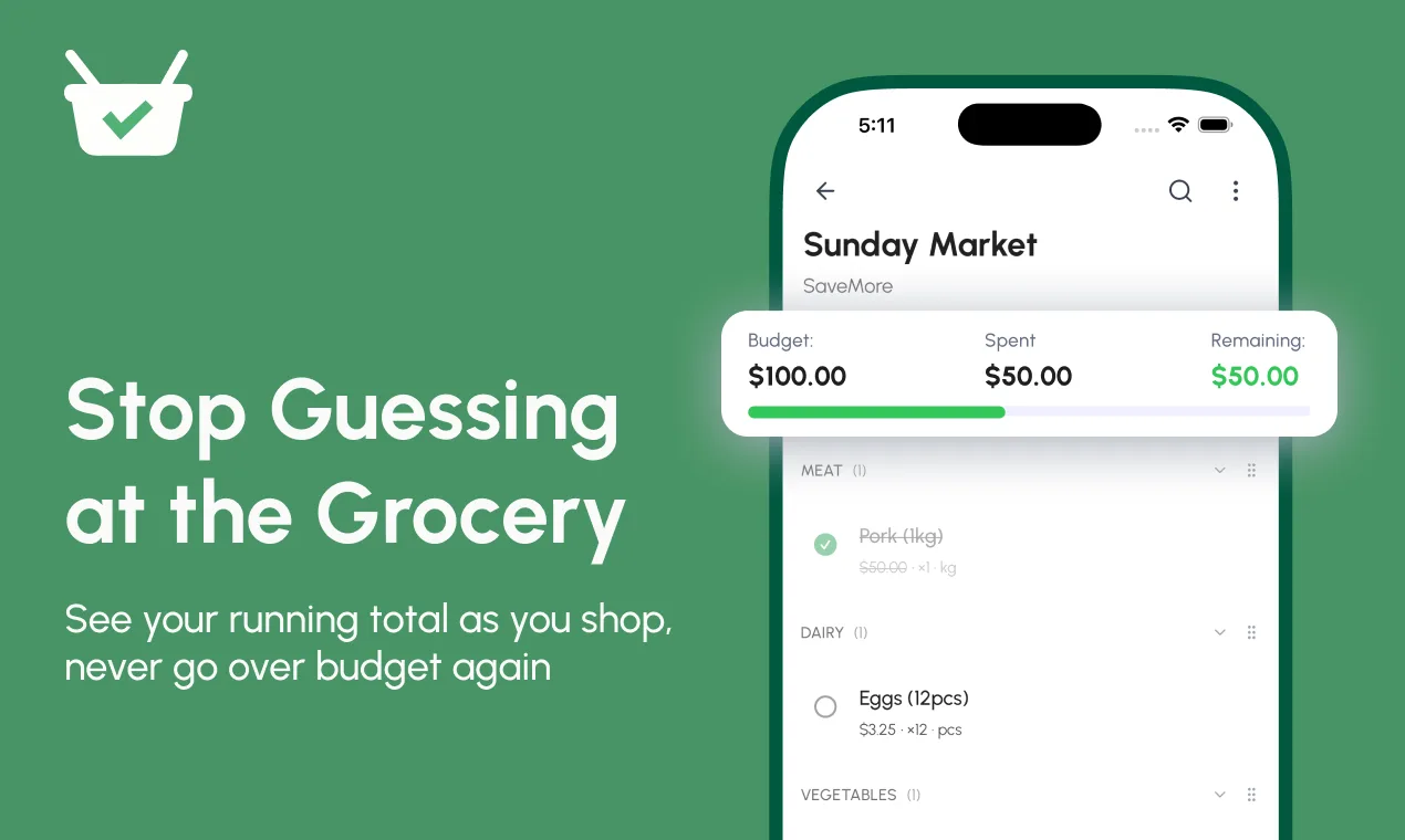 Grocery Budget: Shopping List screenshot 1